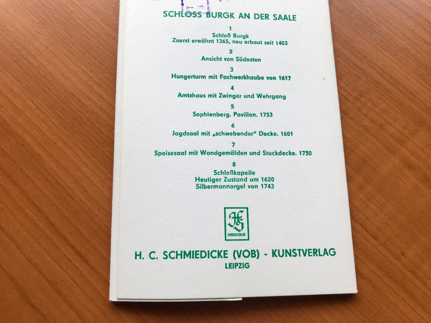 Vintage set of DDR castle photos prints postcards - Schloss Burgk An Der Saale - Kunst Verlag Leipzig - Printed in DDR / GDR - East Germany - 1970's - unused
