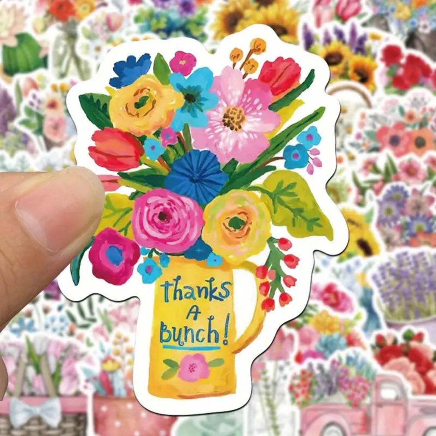 50 pcs Vintage Floral Flower Stickers - Deco Paper Ephemera