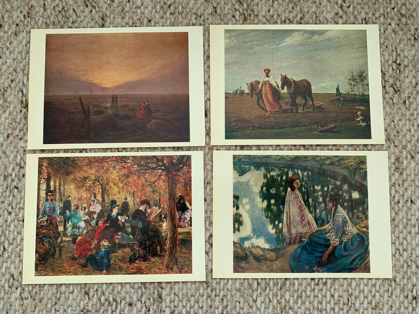 Masters of World Painting in Soviet Museum - 15 Unused Vintage USSR art postcards - Aurora Art Publishers Leningrad