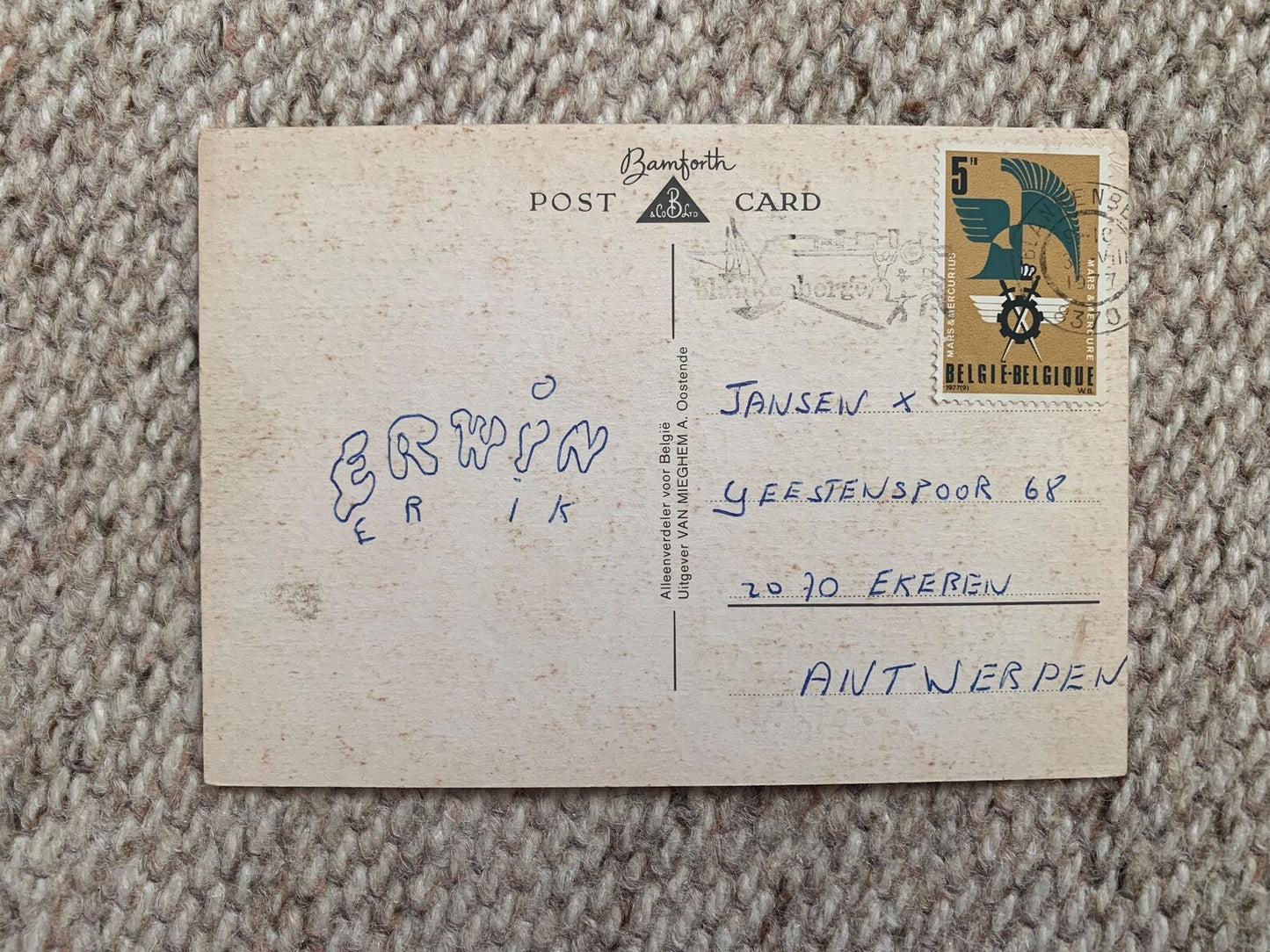 Old postcard - Antique postcard - Humour Post card - Carte Postale - Sent to Antwerpen 1977