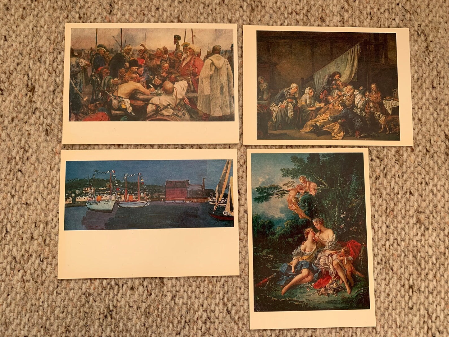 Masters of World Painting in Soviet Museum - 15 Unused Vintage USSR art postcards - Aurora Art Publishers Leningrad