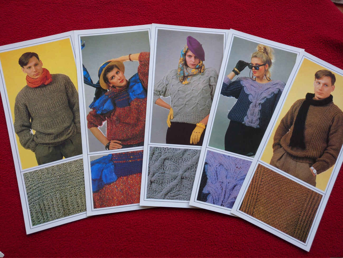 Vintage set of 24 Czechoslovakia Fashion Postcards With Knitting Patterns from 1980s - 24 knitting patterns and ideas - Tutorial book included.
