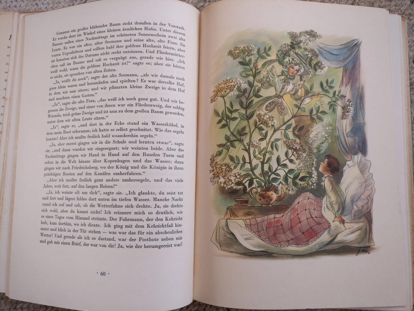 Vintage Children's Book in German - FAIRY-TALES (MÄRCHEN) - Hans Chistian Andersen - gorgeous illustrations - Very Large Book - 1961