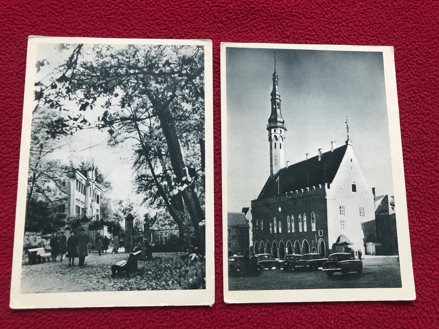 Vintage set of 7 black and white postcards - Soviet Estonian postcards - Tallinn view cards - Old prints - Collectible - 1960s - USSR - unused