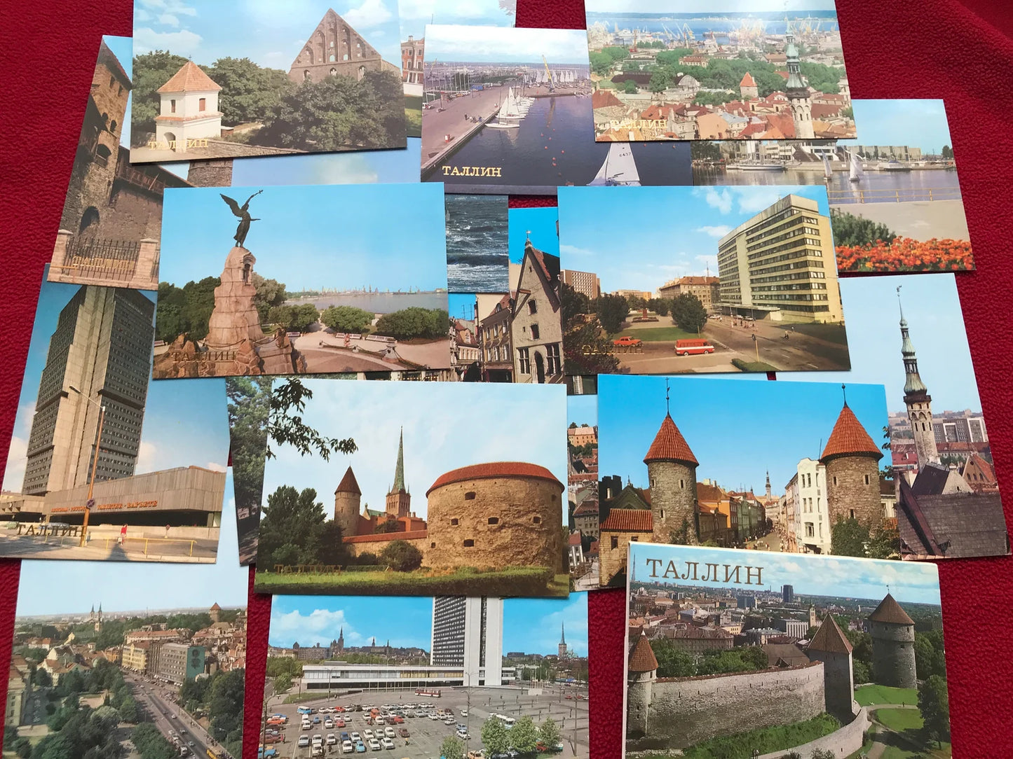 Vintage set of 18 colorful Tallinn postcards - Collectible Tallinn view cards - Soviet Estonia - USSR - 1987 - unused
