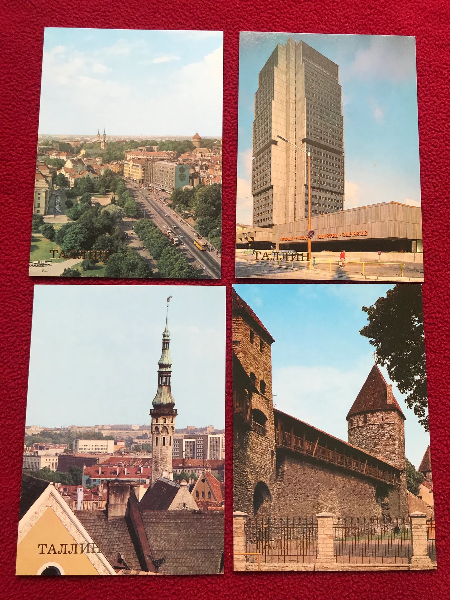 Vintage set of 18 colorful Tallinn postcards - Collectible Tallinn view cards - Soviet Estonia - USSR - 1987 - unused