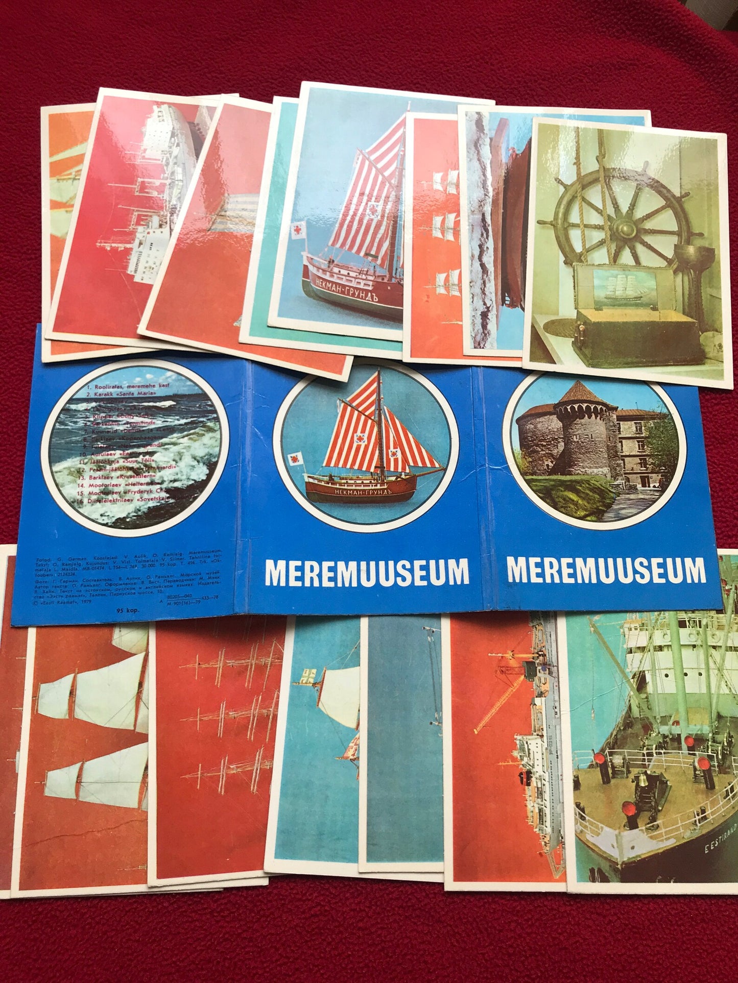 Set of 15 colourful postcards with sailing boats - 1979 - unused