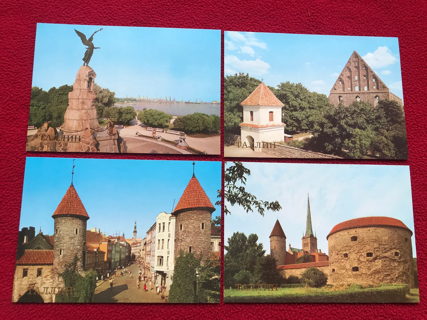 Vintage set of 18 colorful Tallinn postcards - Collectible Tallinn view cards - Soviet Estonia - USSR - 1987 - unused