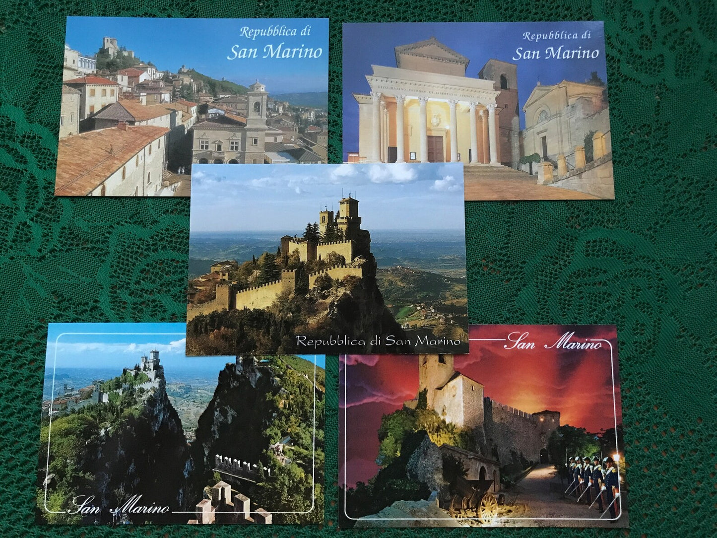 Set of 5 SAN MARINO Italy postcards from 2000s - Postcrossing viewcards