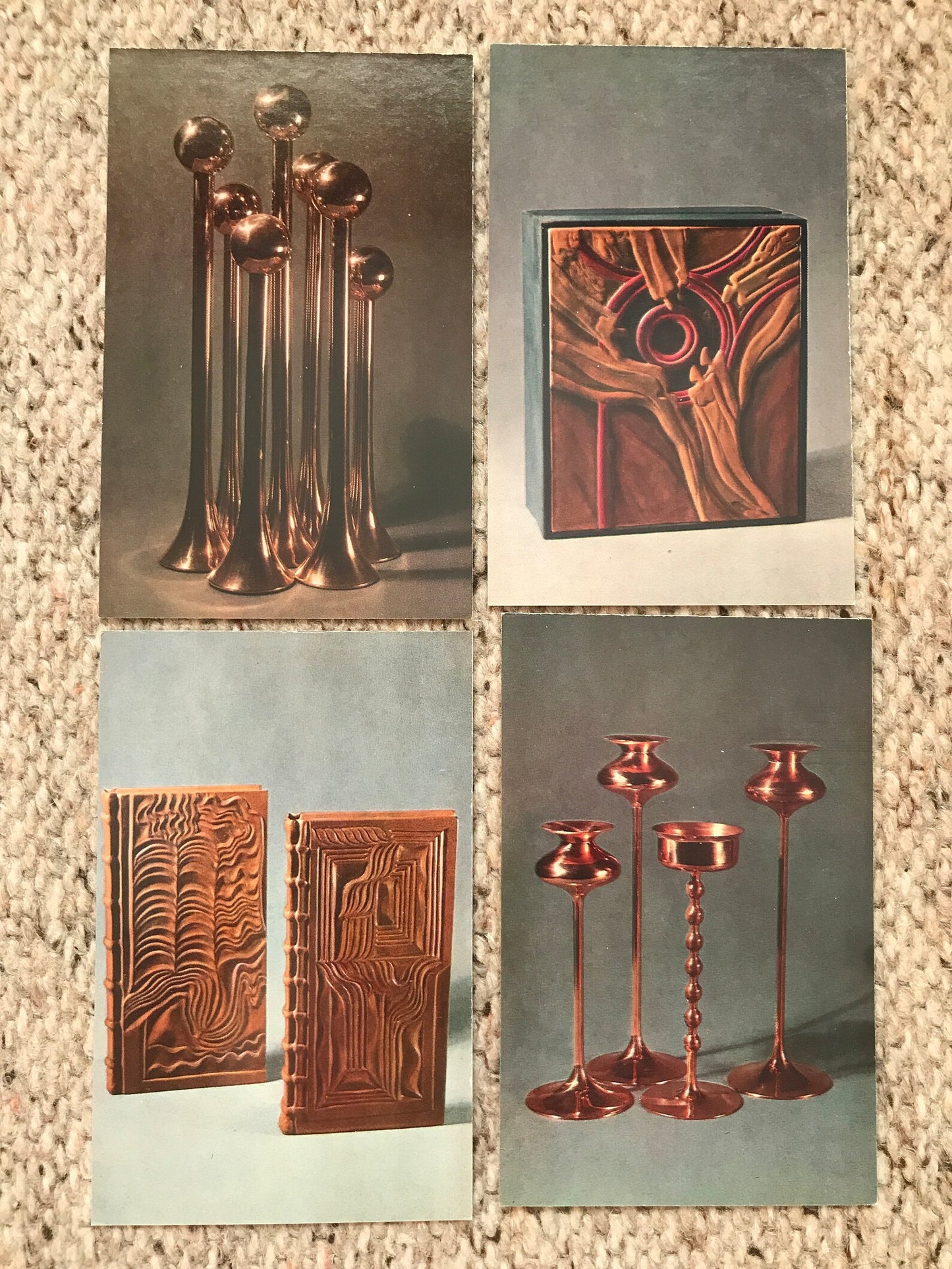 Set of 16 Vintage USSR collectible cards - Metalwork and Stamped Leather from Estonia - 1978 - unused