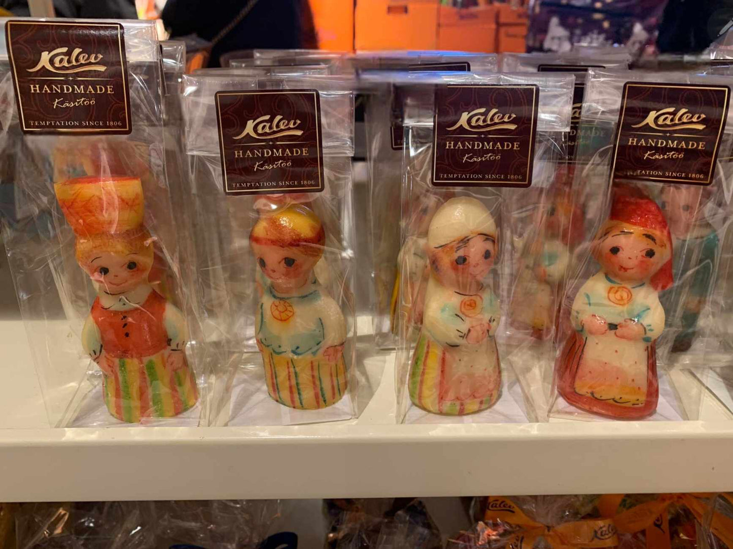 Estonian Marzipan Figures 3 pieces - Hand-sculpted and hand-painted - Kalev - Random choice