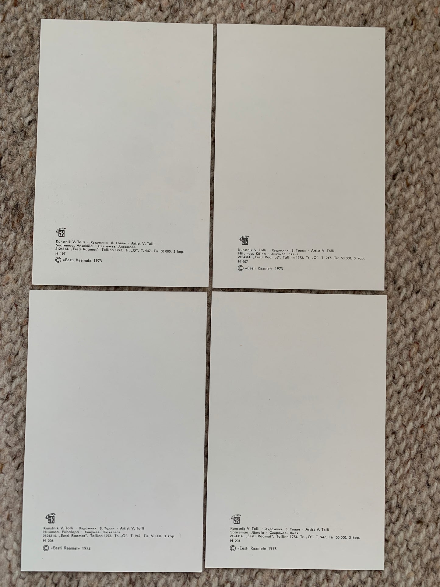 Vintage set of 12 Estonian art postcards - Artist V.Tolli - Women in Estonian Folk costumes - 1973 - unused