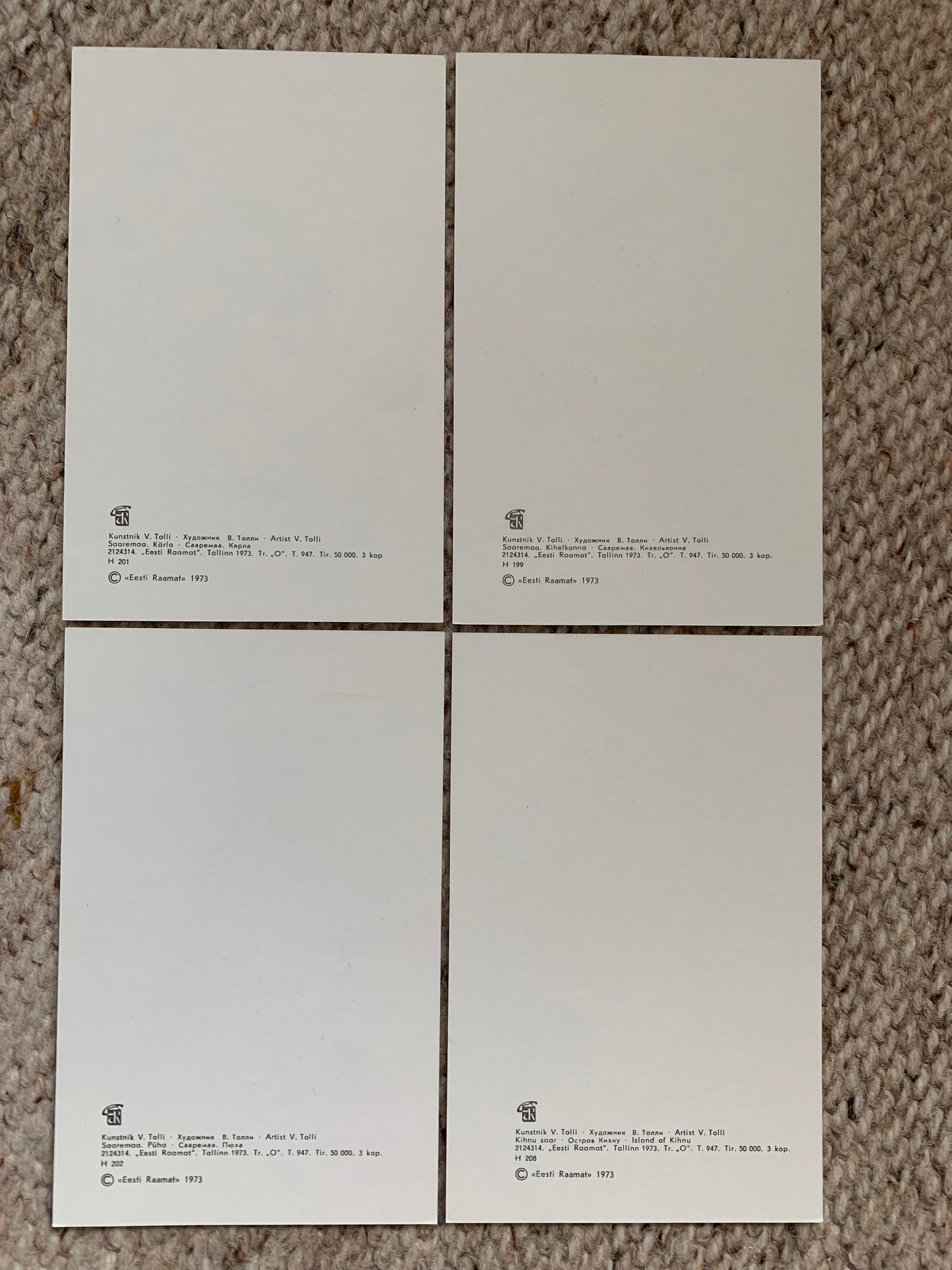 Vintage set of 12 Estonian art postcards - Artist V.Tolli - Women in Estonian Folk costumes - 1973 - unused