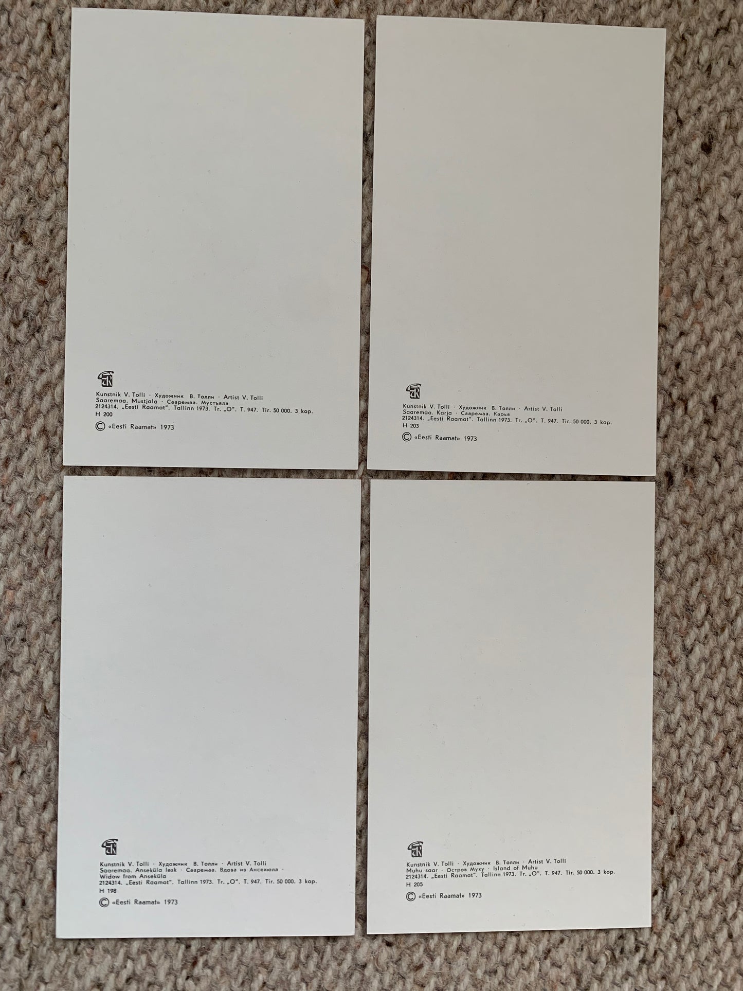 Vintage set of 12 Estonian art postcards - Artist V.Tolli - Women in Estonian Folk costumes - 1973 - unused