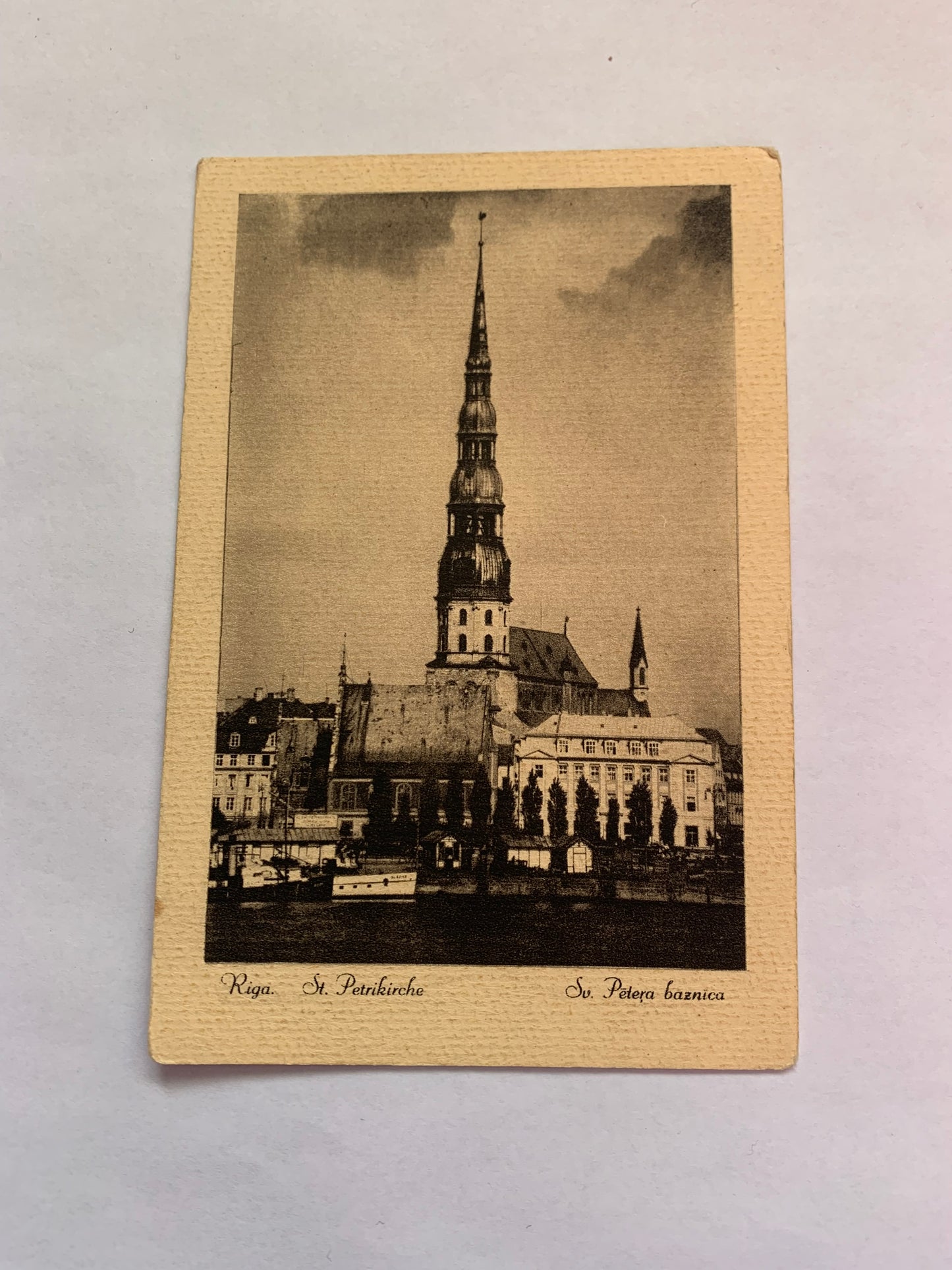 Old postcard - Antique postcard - Riga - St Peter's Church- Carte Postale - early 1900s - Unused