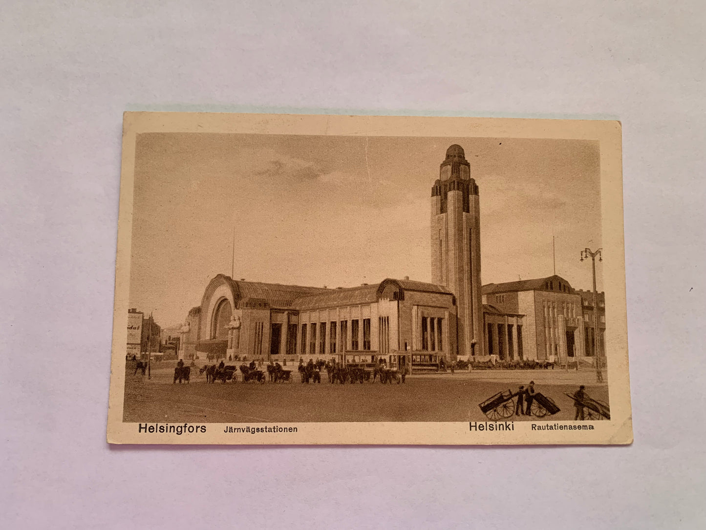 Old postcard - Antique postcard - Finland - Helsinki - Railway Station - Carte Postale - early 1900s - Unused