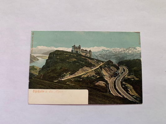 Old postcard - Antique postcard - Rigikulm u. die Alpen - The Alps - Switzerland - Carte Postale - early 1900s - Unused