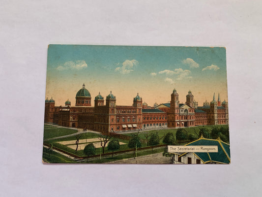 Old postcard - Antique postcard - Burma - Myanmar - The Secretariat - Rangoon - Carte Postale - early 1900s - Unused