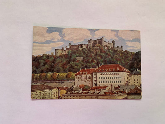 Old postcard - Antique postcard - Salzburg - Austria - Stieglkeller Fortress - Carte Postale - early 1900s - Unused