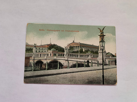 Old postcard - Antique postcard - Germany - Berlin - Friedrichs Bridge and National Gallery - Carte Postale - early 1900s - Unused