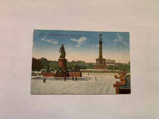 Old postcard - Antique postcard - Germany - Berlin - Bismarck Denkmal und Siegessäule - Carte Postale - early 1900s - Unused