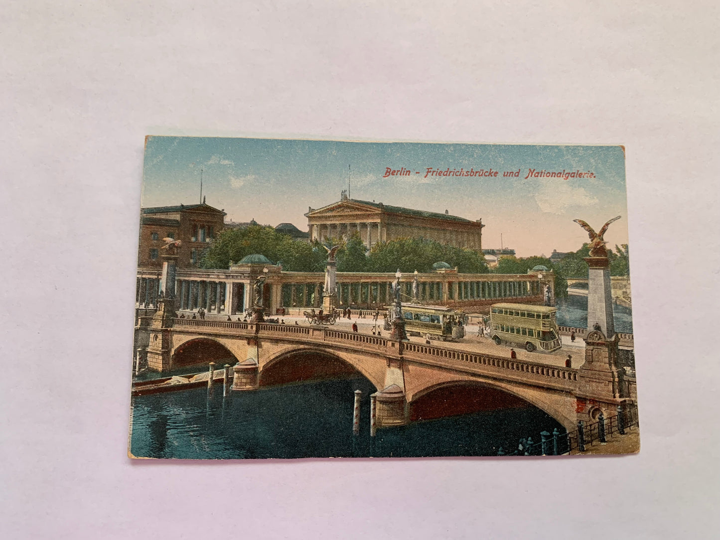 Old postcard - Antique postcard - Germany - Berlin - Friedrichs Bridge and National Gallery - Carte Postale - early 1900s - Unused