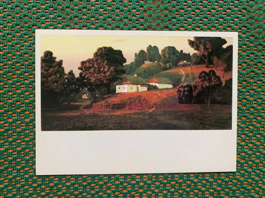 Soviet Russian art postcard - Artist ARKHIP IVANOVICH KUINDZHI - Evening in Ukraine - Printed in USSR - 1988 - unused
