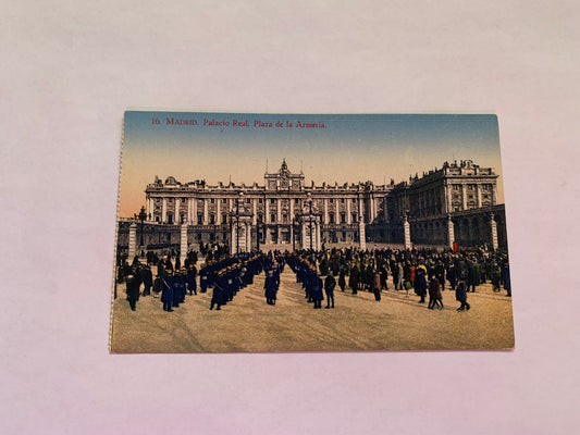 Old postcard - Antique postcard - MADRID - Spain - Palacio Real Plaza de la Armetia - Royal Palace of Madrid - Carte Postale - early 1900s - Unused