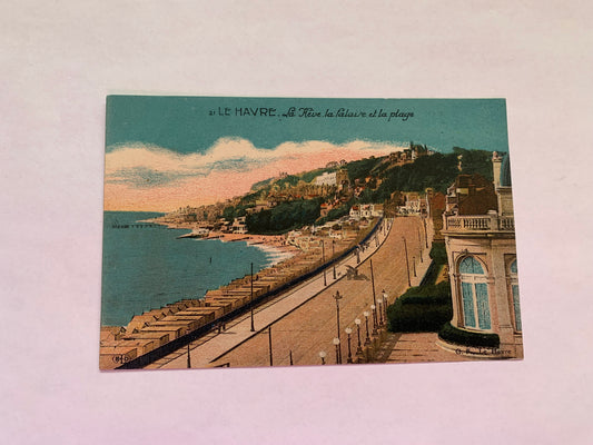 Old postcard - Antique postcard - LE HAVRE - France - La Heve, the cliff and the beach - Carte Postale - early 1900s - Unused