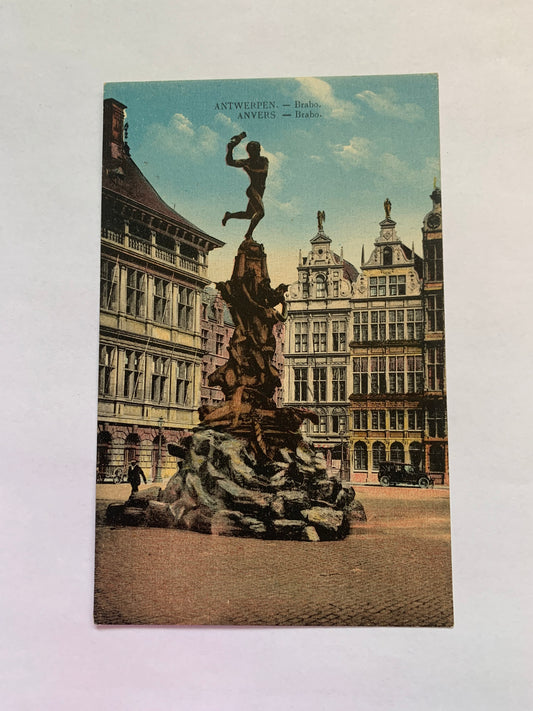 Old postcard - Antique postcard - Antwerpen - Anvers - Brabo Fountain - Carte Postale - early 1900s - Unused