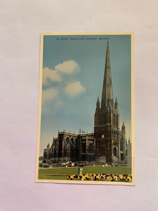 Old postcard - Antique postcard - ST MARY REDCLIFFE CHURCH BRISTOL - Dennis Productions - Carte Postale - early 1900s - Unused