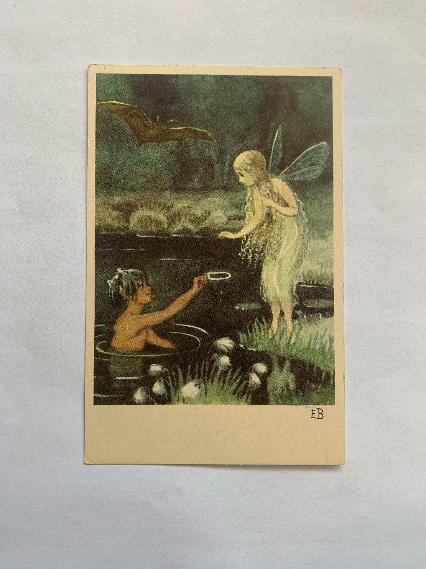 Old postcard - Antique postcard - The Devil, Angel and Bat - Elsa Beskow Kort NR 30 Bubbelimuck - Carte Postale - Early 1900's - Unused