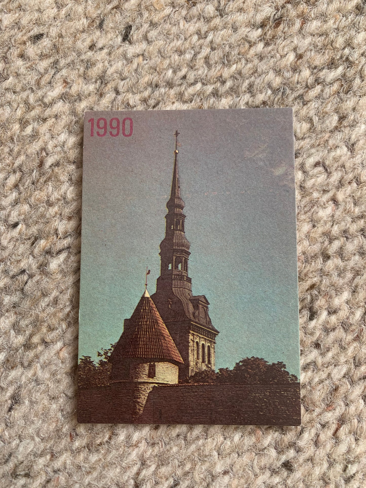 Set of 4 Estonian Soviet-time pocket calendars - Pocket calendars with places of Tallinn for the year 1990
