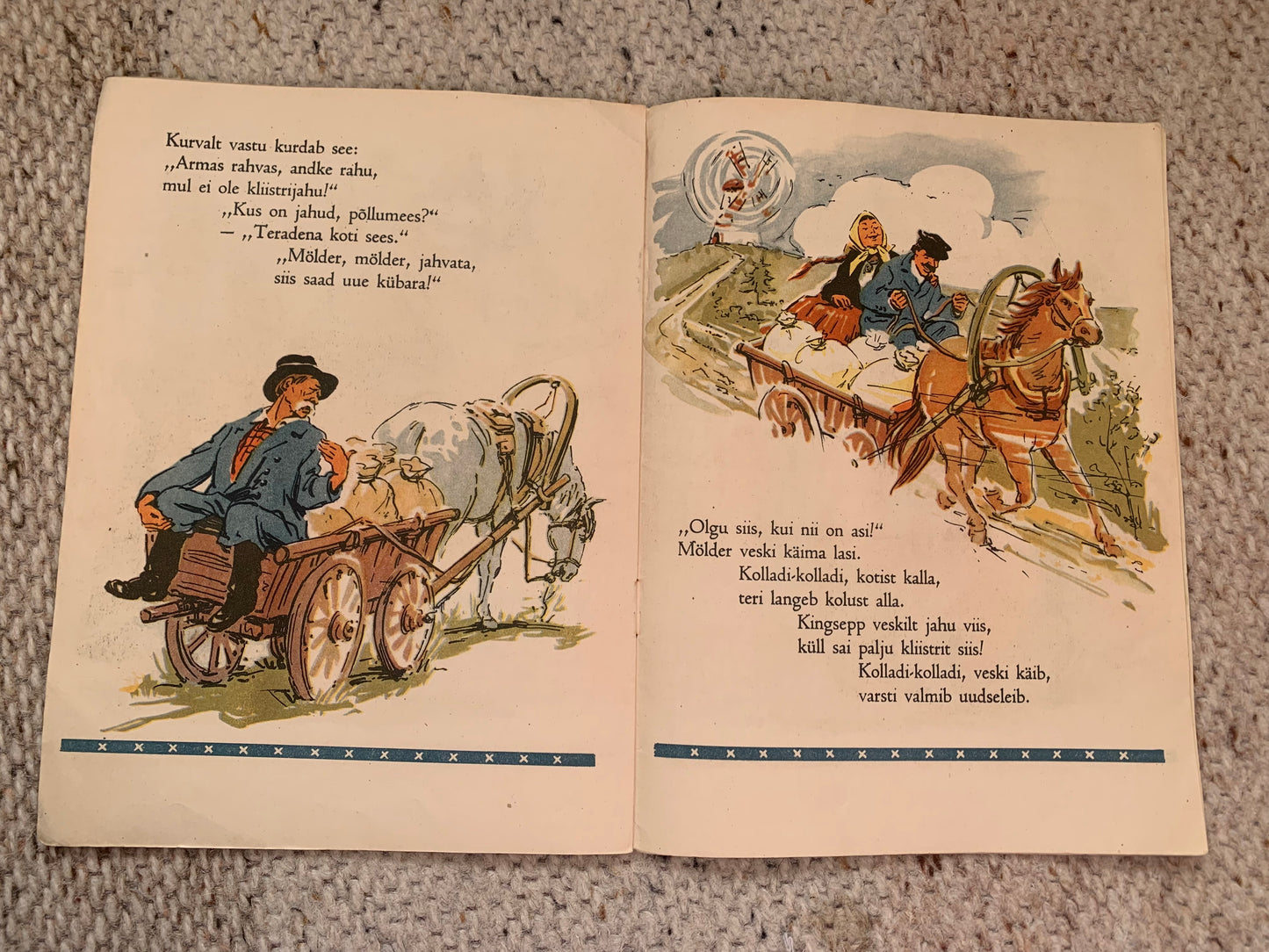 Vintage Estonian Children's Book - VESKILAUL (Mill Song) - Gorgeous illustrations - 1959