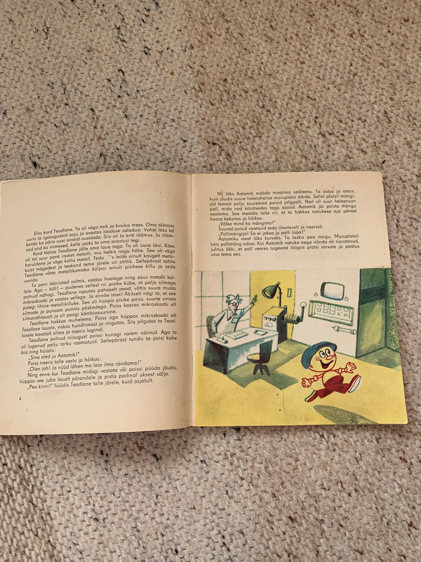 Vintage Estonian Children's Book - AATOMIKU JUHTUMUSED (The Adventures of Atomic) - Gorgeous illustrations - 1974