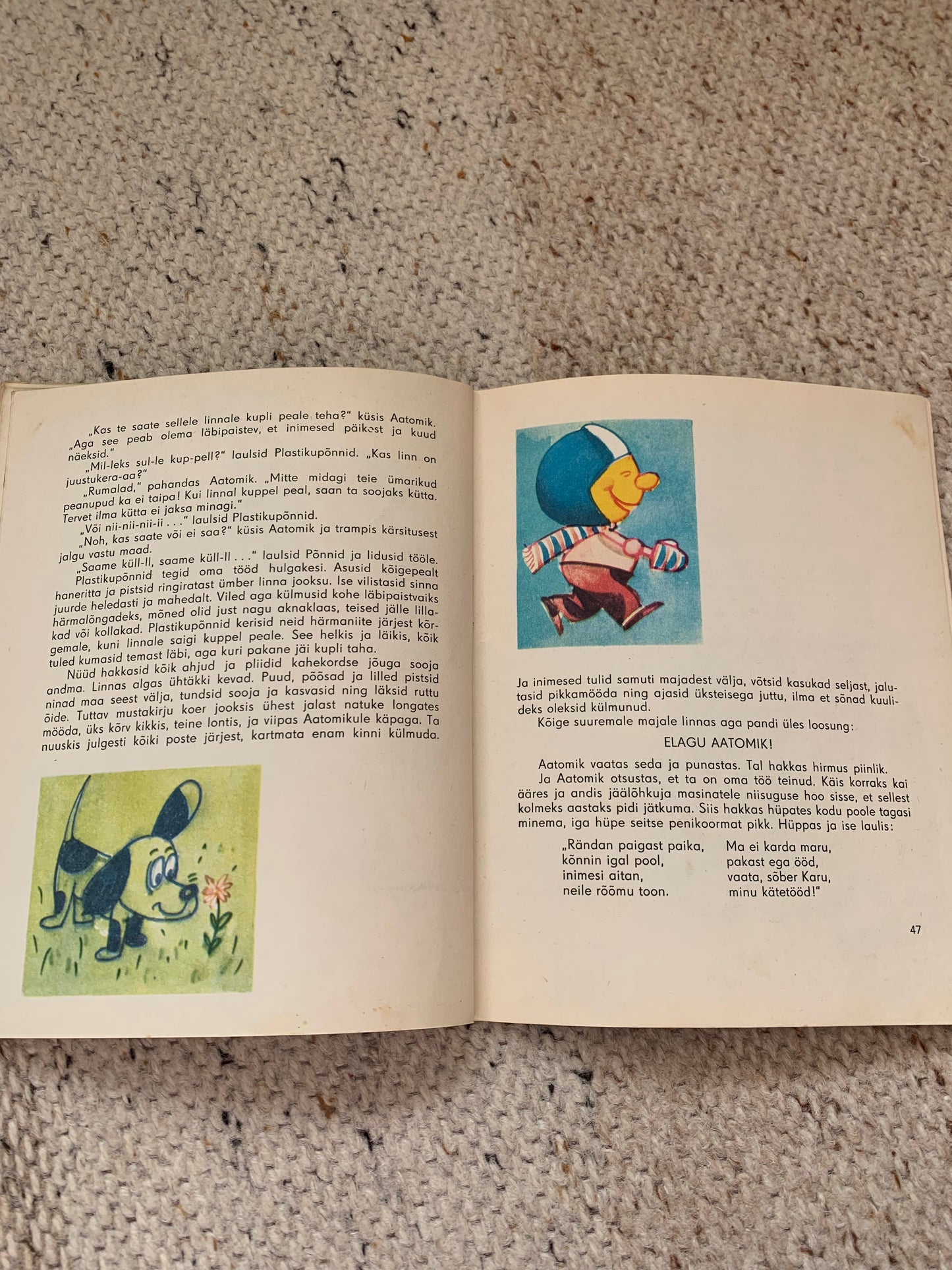 Vintage Estonian Children's Book - AATOMIKU JUHTUMUSED (The Adventures of Atomic) - Gorgeous illustrations - 1974