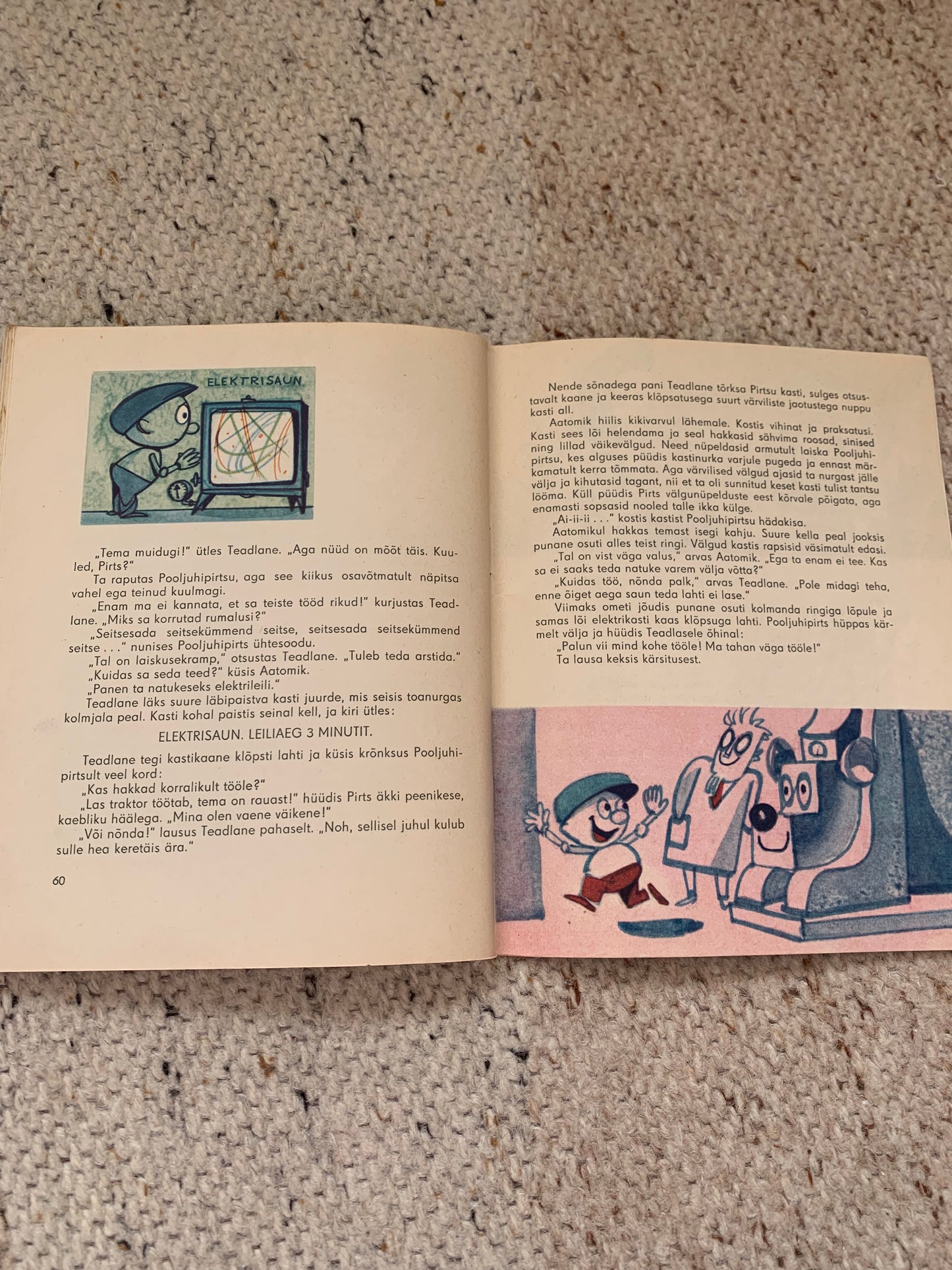 Vintage Estonian Children's Book - AATOMIKU JUHTUMUSED (The Adventures of Atomic) - Gorgeous illustrations - 1974