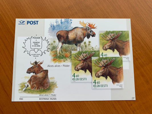 Estonian postcard - Postal stationery - THE ELK (ALCES ALCES) - Philately info card - 2006