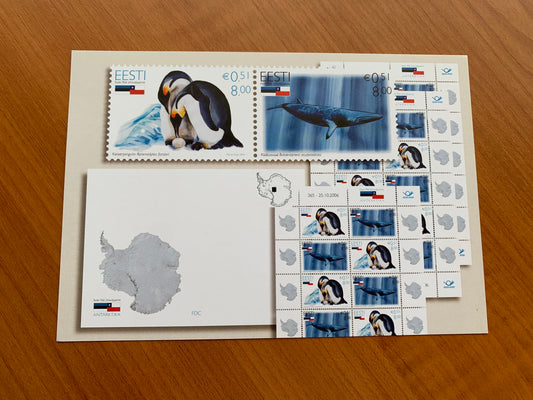 Estonian postcard - Postal stationery - JOINT ISSUE ESTONIA-CHILE - ANTARCTICA - Philately info card - 2006