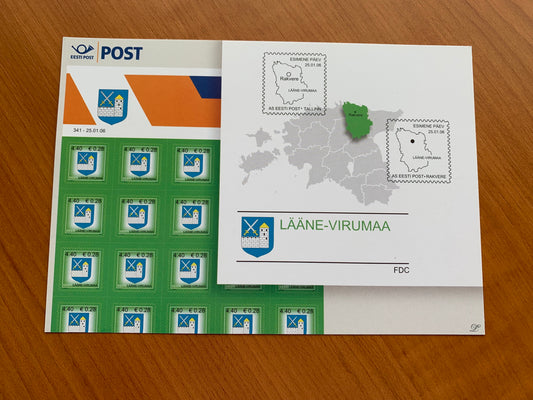 Estonian postcard - Postal stationery - LÄÄNE-VIRU (WEST-VIRU) COUNTY, ESTONIA - Philately info card - 2006