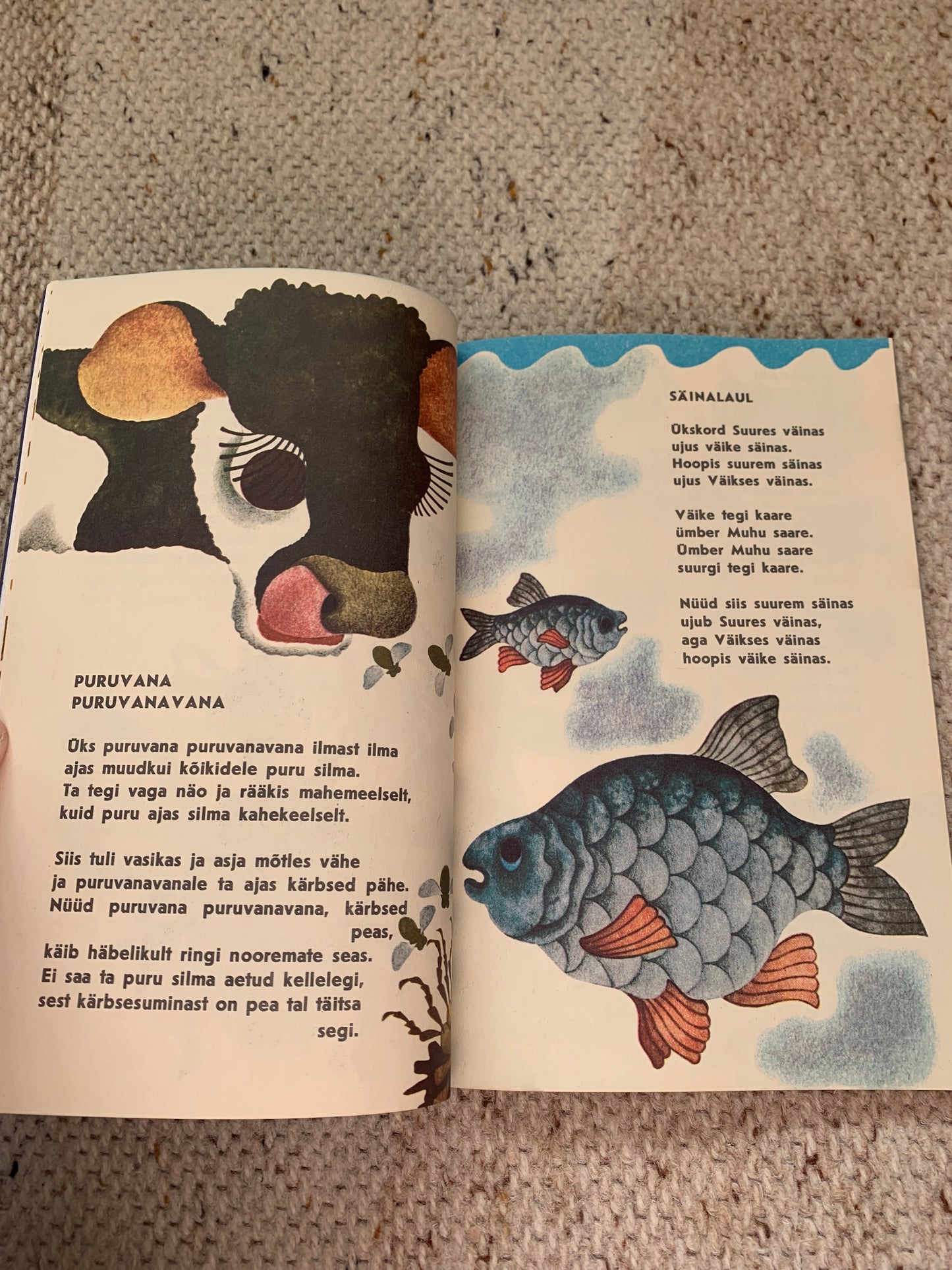 Vintage Estonian Children's Book - KILUL ON VILU - Gorgeous illustrations - 1987