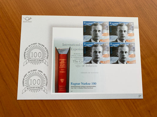 Estonian postcard - Postal stationery - ECONOMIST RAGNAR NURKSE, CENTENARY OF HIS BIRTH - Philately info card - 2007