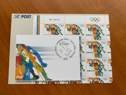 Estonian postcard - Postal stationery - OLYMPIC WINTER GAMES, TURIN 2006 - Philately info card - 2006