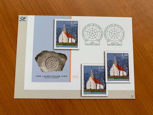 Estonian postcard - Postal stationery - ESTONIAN CHURCHES - ST LAWRENCES OF NÕO - Philately info card - 2006