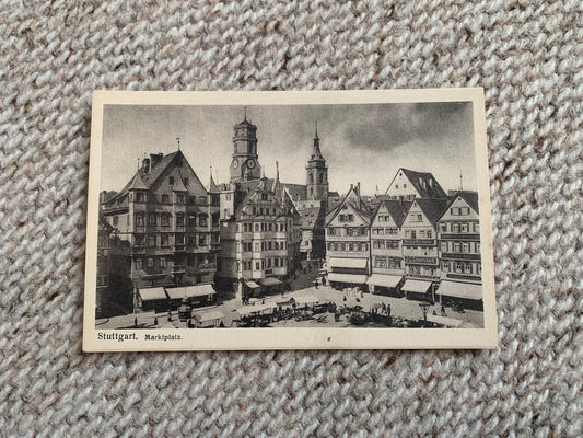 Old postcard - Antique postcard - GERMANY - Stuttgart - Marktplatz - Market Square - Carte Postale - Early 1900's - Unused