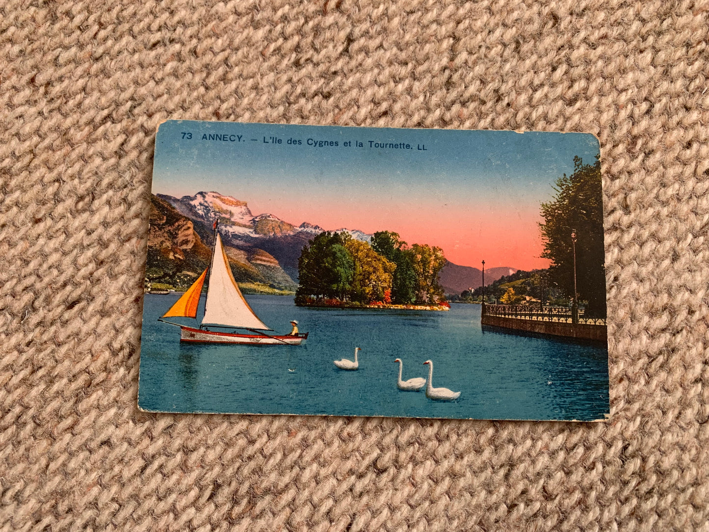 Old postcard - Antique postcard - FRANCE - ANNECY - Swan Island - Carte Postale - Early 1900's - Unused