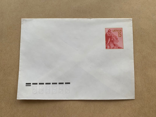 Latvian envelope with printed stamp - Collectible stationery - early 1991