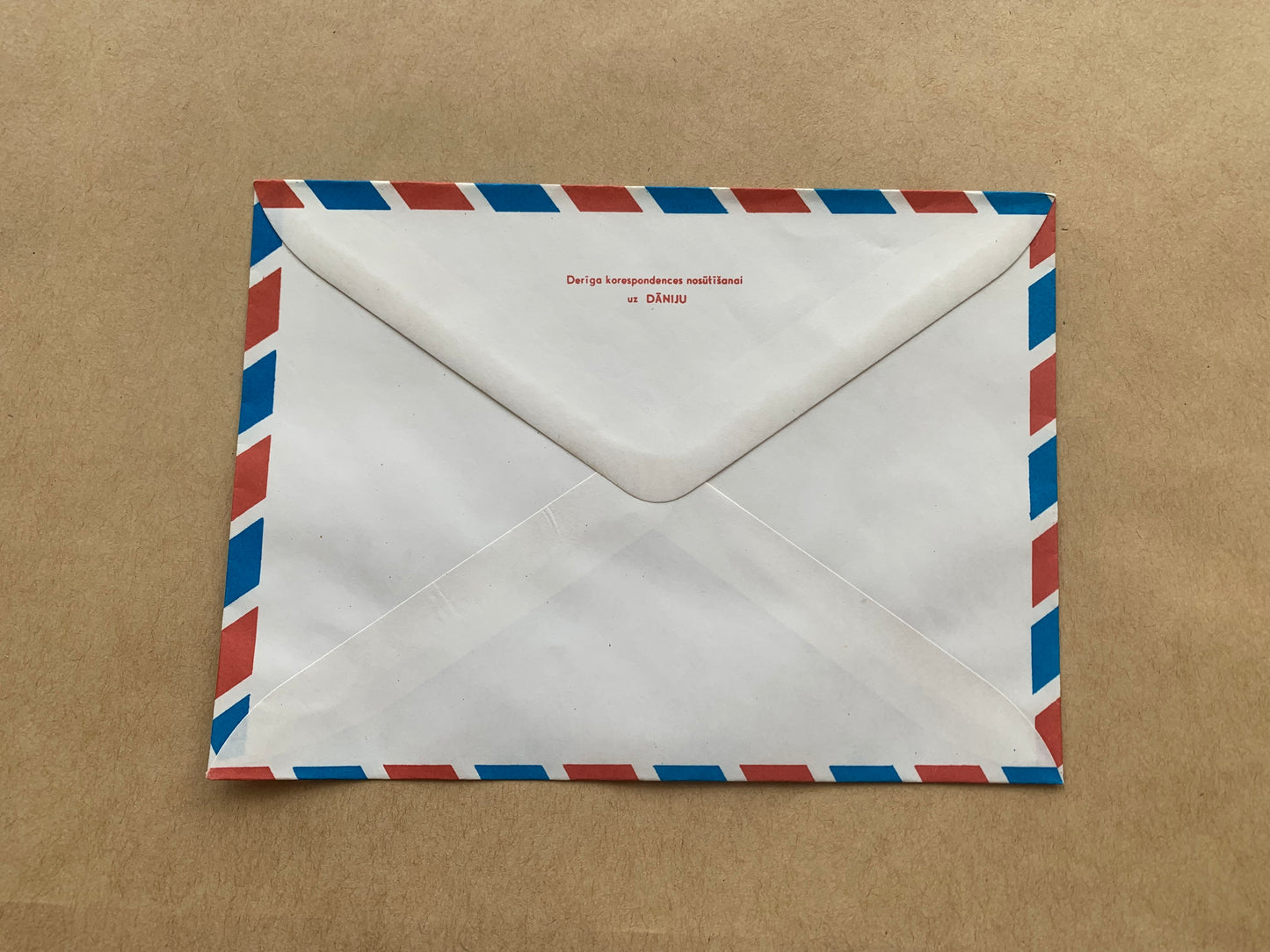 Latvian Air Mail envelope with printed stamp - Collectible stationery - early 1991