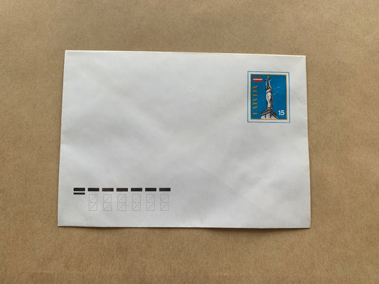 Latvian envelope with printed stamp - Collectible stationery - early 1991