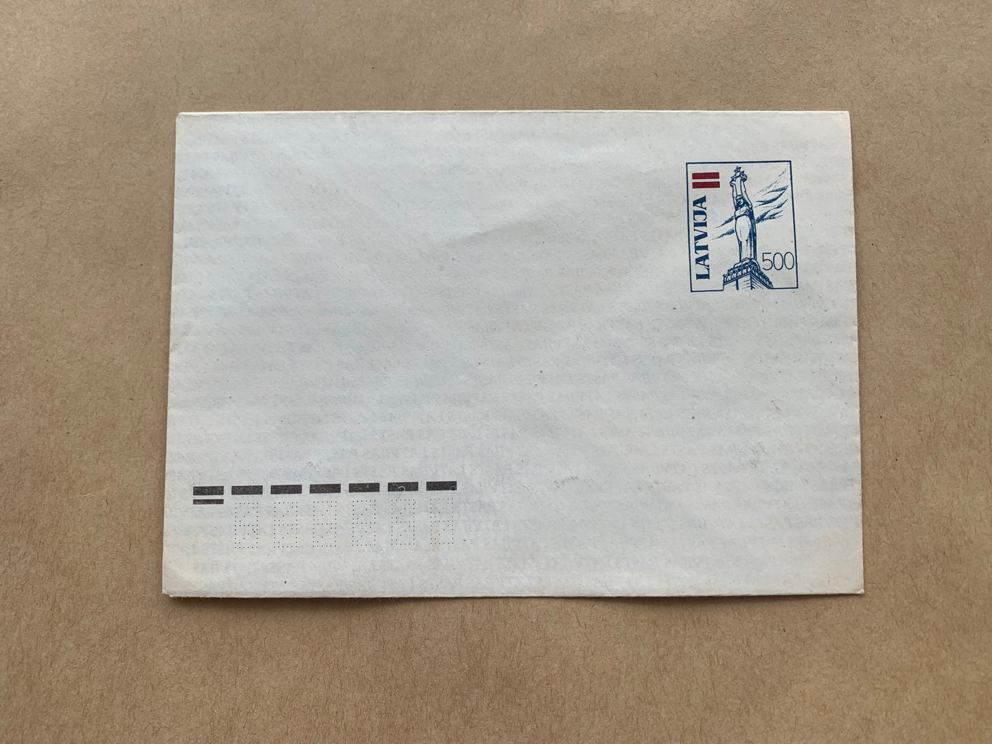 Latvian envelope with printed stamp - Collectible stationery - early 1990